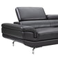 Vienna 5-Seater Grey Leatherette Corner Sofa with Chaise