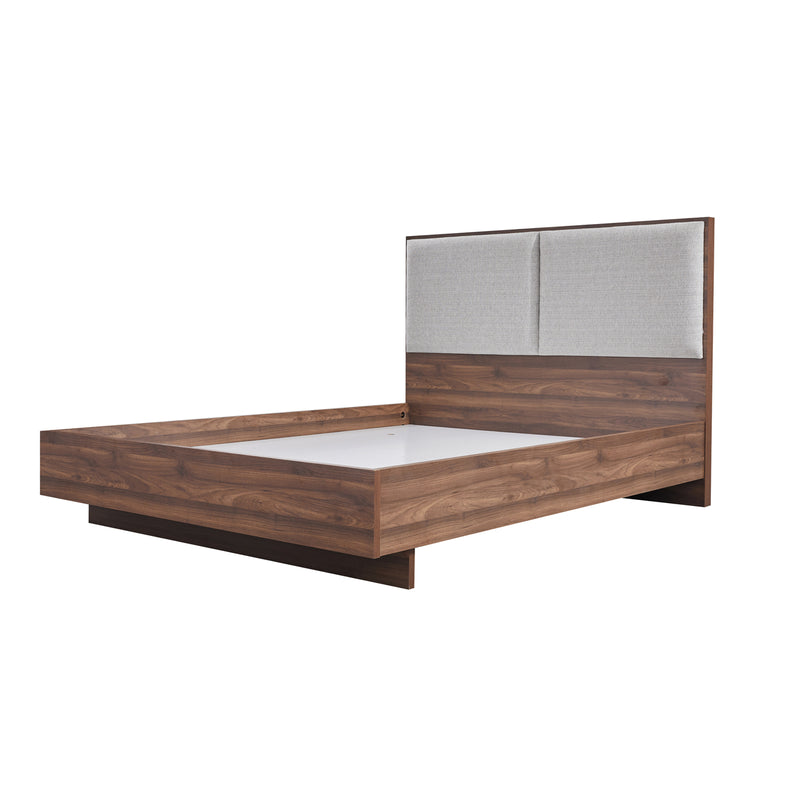 Myles MDF Bed Frame Fabric Upholstered Headboard Foam Padding