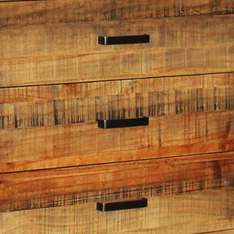 Woodstyle Dresser Solid Timber Light Brown 6 Drawers Rustic Texture