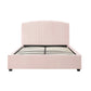 Camelia Pink Velvet Upholstery High Quality Slats Metal Structure Bed Frame in Multiple Sizes