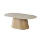 Astoria Coffee Table with Sintered Stone Top & Oak Veneer Pedestal Base