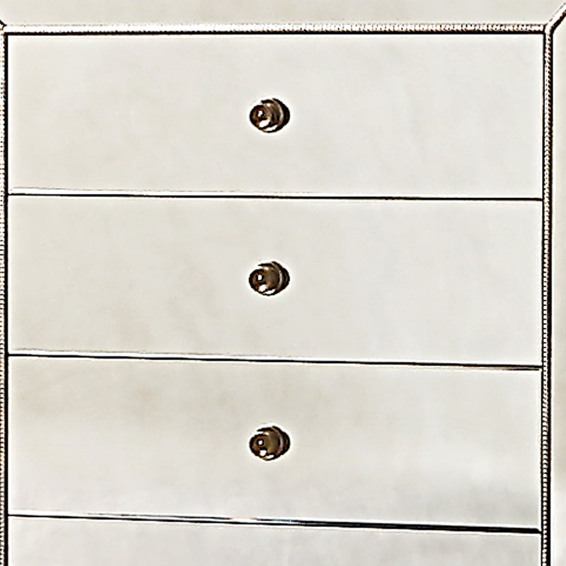 Germany MDF Silver Colour 5 Drawers Mirrored Work Tallboy