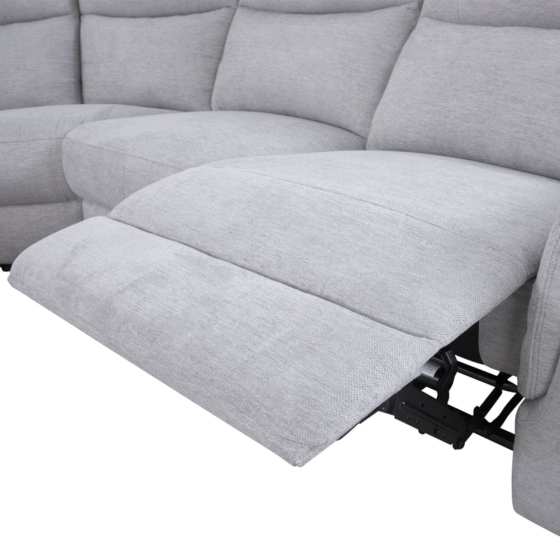 Harley Large Sectional Corner Modular Lounge Suite in Fabric with Electric Recliner