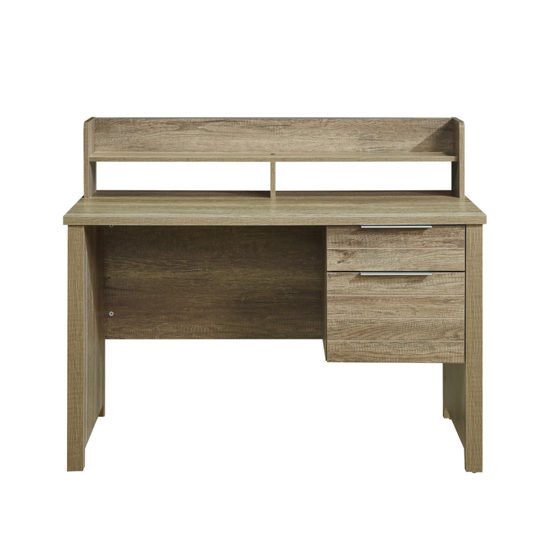 Cielo 2 Drawers Natural Wood Like MDF Study Desk with Pole Legs