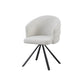 Beck 2x Linen Swivel Dining Chair with Curved Back Design in Beige