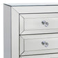 Camelia Bedside Table MDF Silver Mirror Three Drawers Sparkling Handle