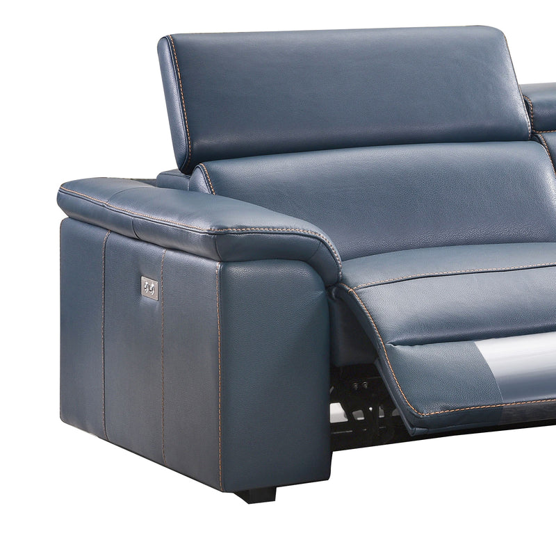 Julian Recliner Chaise Sofa Genuine Leather Elegant Upholstery Electric Recliner Plastic Legs