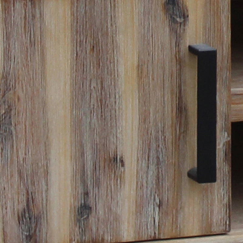 Seashore Solid Acacia Timber TV Cabinet With Silver Brush Colour