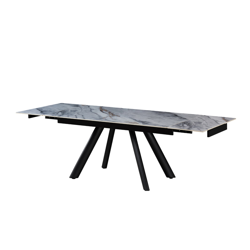Lena Sintered Stone Top Sturdy Feet Powder Coating Dining Table