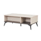 Maxwell Coffee Table MDF Particle Board with Melamine Finishing Open Cabinet Metal Legs