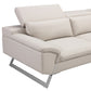 Serena White Colour Adjustable Headrest Chaise Corner Sofa