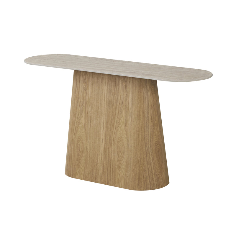 Astoria Hall Table with Sintered Stone Top & Oak Veneer Pedestal Base