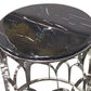 Falcon Round Lamp Table Marble Top Electroplating Silver