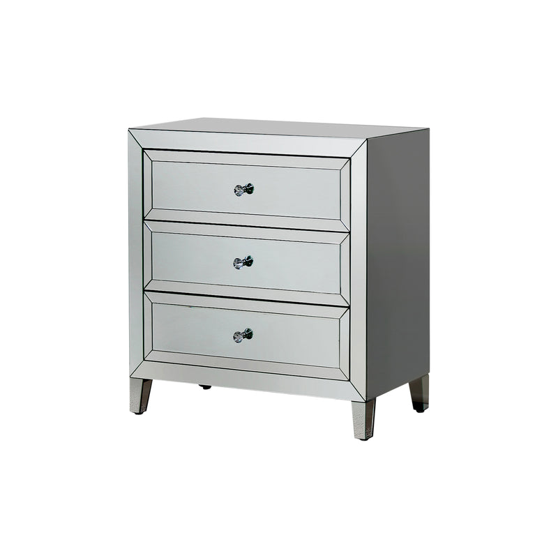 Camelia Dresser MDF Silver Mirror 3 Drawers Sparkling Handle