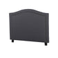 Carla Queen Charcoal Headboard with Curved Shape & Metal Studs