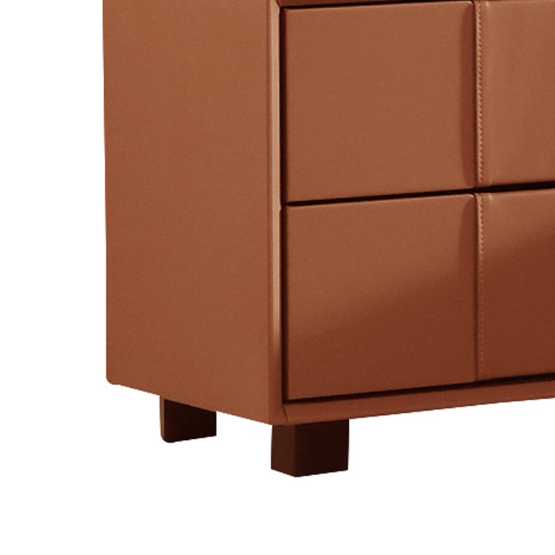 Louis Bedside Table MDF with Premium Leatherette Storage Space 2 Drawers Wooden Legs