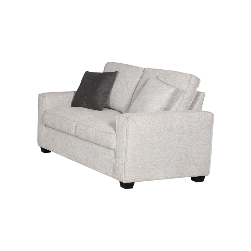 Milano 2 Seater Grey Sofa Set Polyester Fabric Multilayer Two Pillows Attached Individual Pocket Spring
