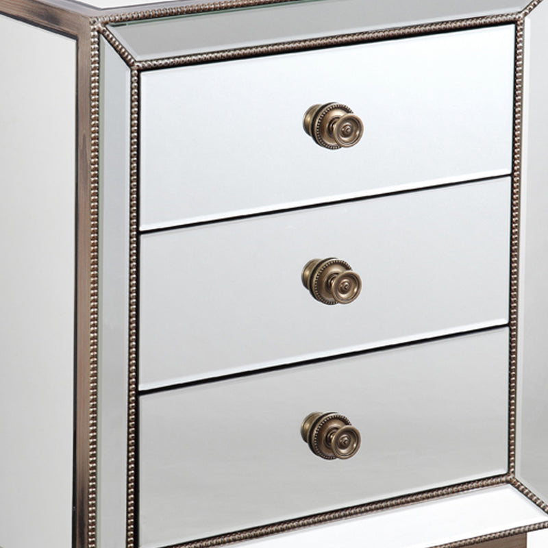 Germany Bedside Table MDF Antique Colour Border Mirrored Work 3 Drawers