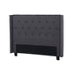Milano Queen Bed Headboard – Charcoal Linen with Wingback Design