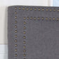 Enzo Multiple Colour Queen Headboard In Fine Linen Fabric Upholstery with Metal Studded Buttons