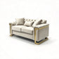 Juliette 2 Seater Velvet Sofa with Gold Trim – Beige