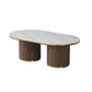 Archie Rectangular Coffee Table with Sintered Stone Top & Timber-Look Finish