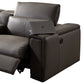 Atlanta 5 Seater Genuine Leather Grey Electric Recliner Console & Storage Drawer Sofa