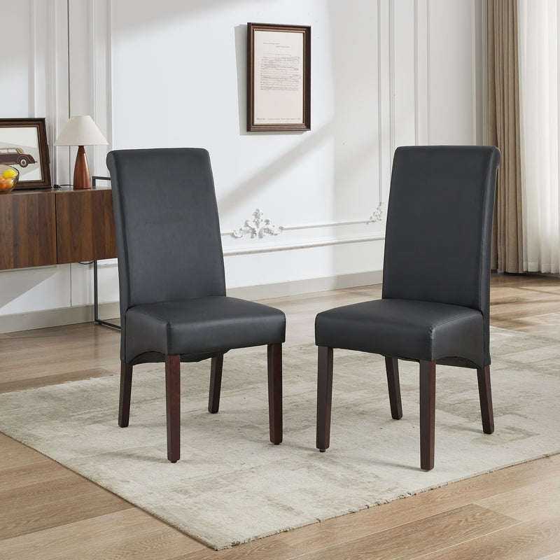 Swiss 2x wooden Frame Leatherette Dining Chairs in Multiple Colour