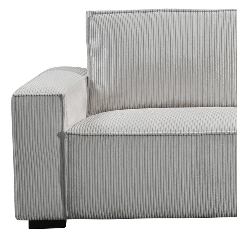 Reno 3 Seater Beige Fabric Sofa with Solid Wood Frame