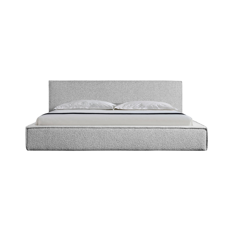 Ralph Bed Frame Fabric Upholstery Medium High Headboard in Serene White Colour