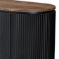 Nova TV Cabinet with Walnut Veneer Top & Black Fluted Finish