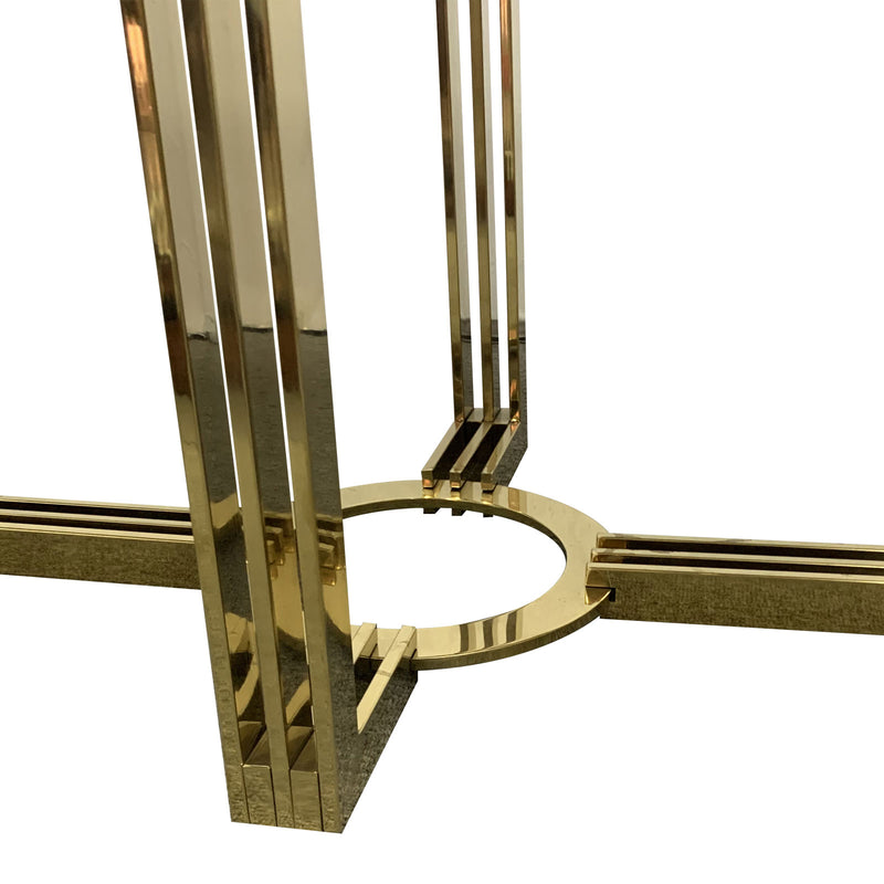 Daisy Coffee Table Marble Mosaic Style Top Sturdy Feet Stainless Gold