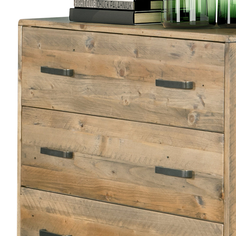 Woodland Rustic Texture 4 Drawers Tallboy In Solid Pine Timber