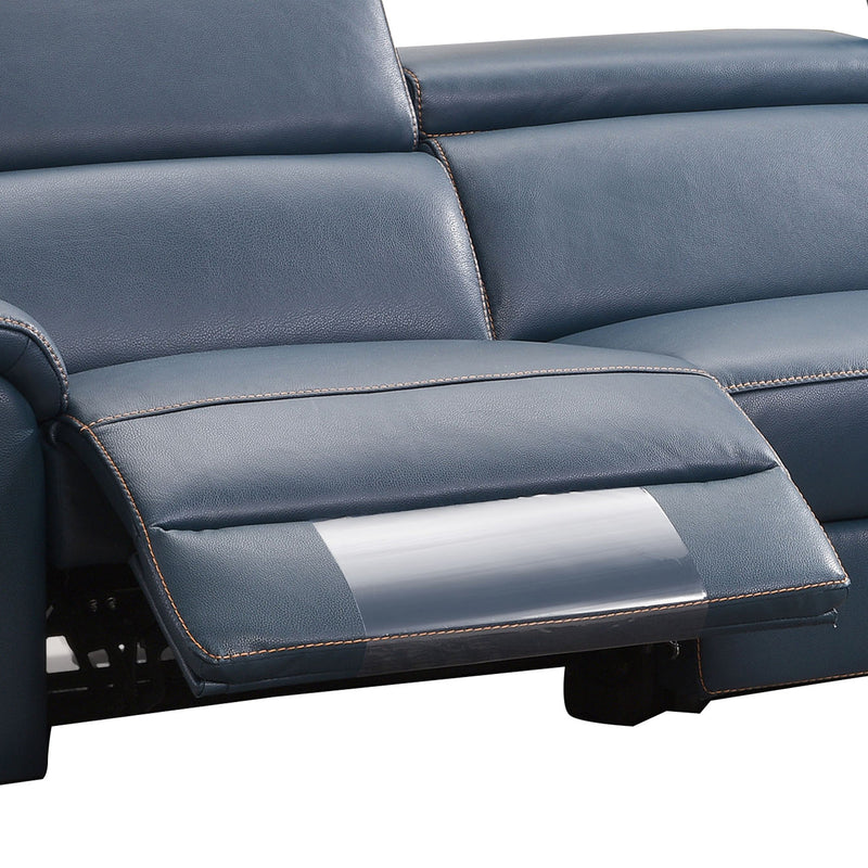 Julian Recliner Chaise Sofa Genuine Leather Elegant Upholstery Electric Recliner Plastic Legs