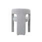 Zara Linen Dining Chair with Sculptural Curved Design in Grey