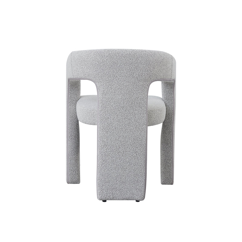 Zara Linen Dining Chair with Sculptural Curved Design in Grey