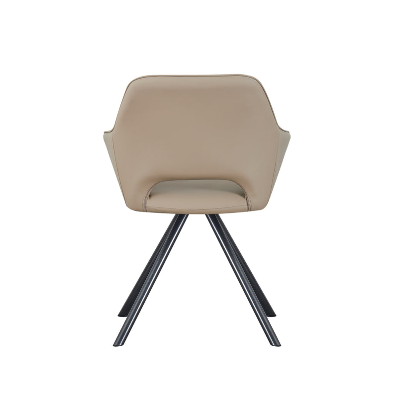 Lena 2X Leatherette Padded Upholstery Powder Coated Metal Legs Swivel Dining Chair