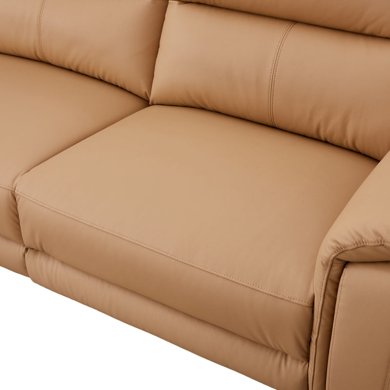 William Top Grain Leather Electric Recliner Chaise Sofa with Storage