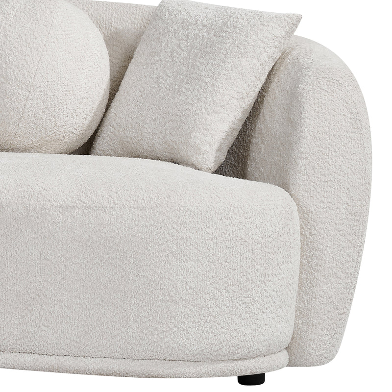 Dove Curved Fabric Sofa