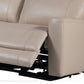 Berlin 5 Seater Sectional Leather Sofa Two Power Slide King Size Beige color Multifunctional Console