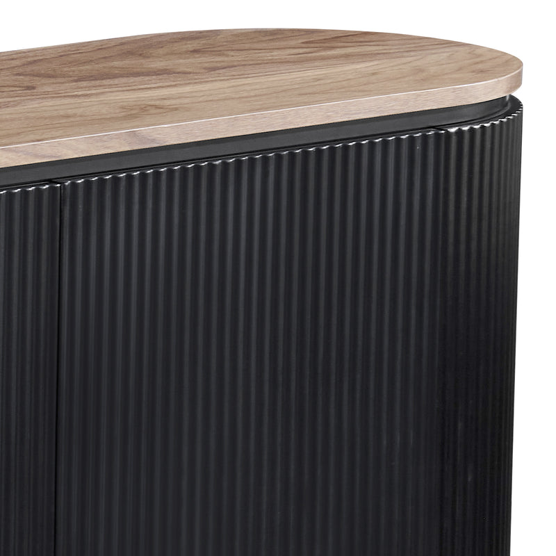 Nova Buffet with Walnut Veneer Top & Black Fluted Finish