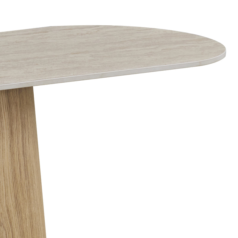 Astoria Hall Table with Sintered Stone Top & Oak Veneer Pedestal Base