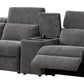 Haines Electric Recliner Sectional Sofa Storage Console L-Shaped Lounge liquorice Fabric Uph