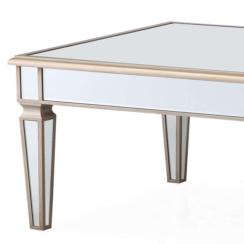 Antique Coffee Table MDF Construction Wooden Legs Gold Colour