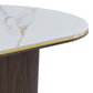 Archie Dining Table with Sintered Stone Top & Timber-Look Finish