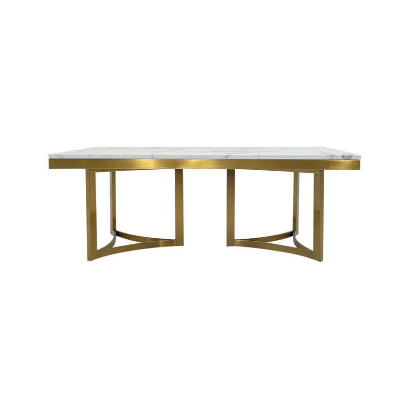 Fancy Coffee Table Stainless Gold Frame & Top Marble in White Colour