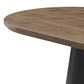 Nova Dining Table with Walnut Veneer Top & Black Fluted Pedestal Base