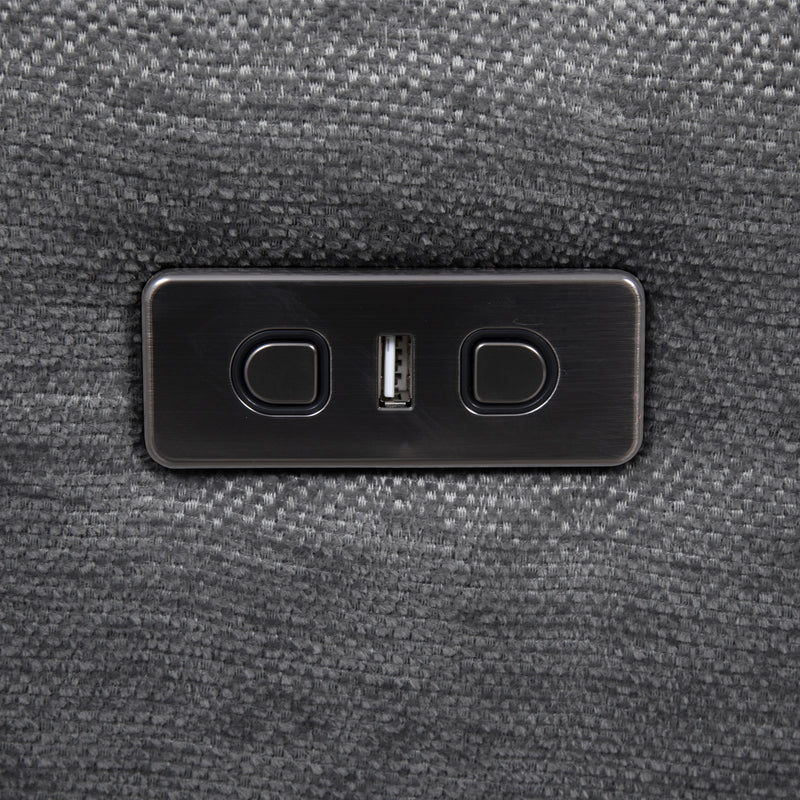 Harley Large Sectional Corner Modular Lounge Suite in Fabric with Electric Recliner