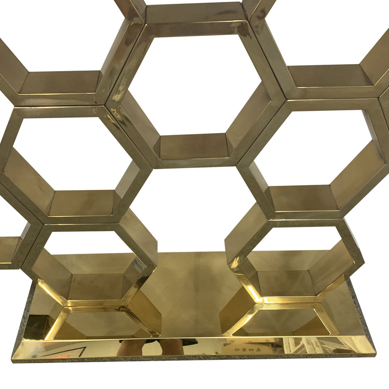 Nivea Stainless Electroplating Titanium Gold Frame & Black Faux Marble Top Hall Table