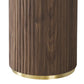 Archie Round Coffee Table with Sintered Stone Top & Timber-Look Finish